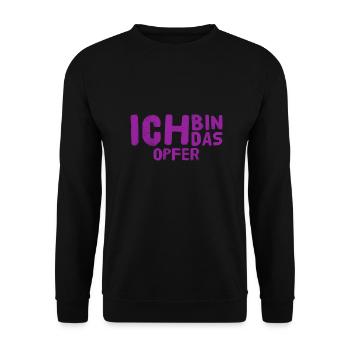 ich fühle mich als Opfer - Unisex Pullover - Schwarz - Vorne - Alina (178cm) & Michal (187cm)