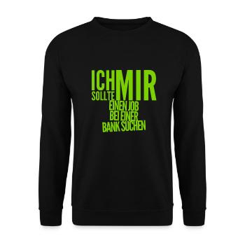 ich suche einen Job - Unisex Pullover - Schwarz - Vorne - Alina (178cm) & Michal (187cm)