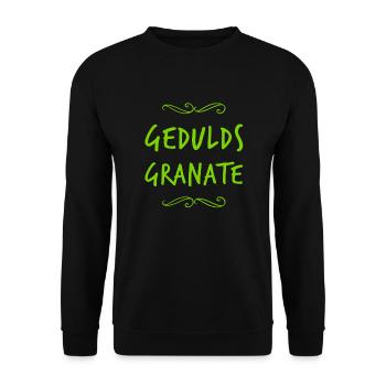 Geduld geht immer - Unisex Pullover - Schwarz - Vorne - Alina (178cm) & Michal (187cm)