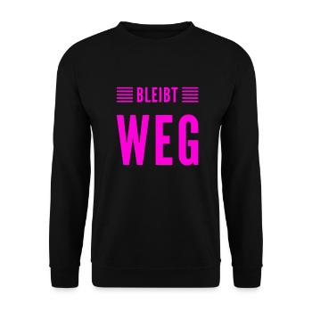 kommt bitte nicht näher - Unisex Pullover - Schwarz - Vorne - Alina (178cm) & Michal (187cm)