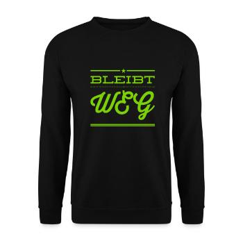 Abstand halten - Unisex Pullover - Schwarz - Vorne - Alina (178cm) & Michal (187cm)