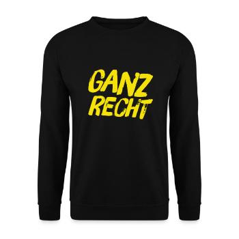 ganz recht - Unisex Pullover - Schwarz - Vorne - Alina (178cm) & Michal (187cm)
