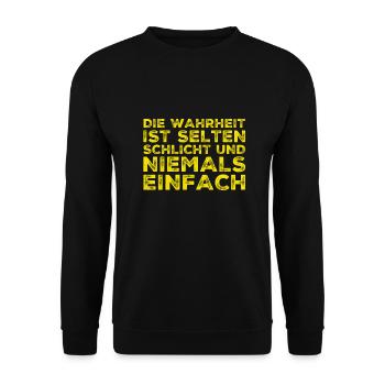 die Wahrheit ist nicht einfach - Unisex Pullover - Schwarz - Vorne - Alina (178cm) & Michal (187cm)