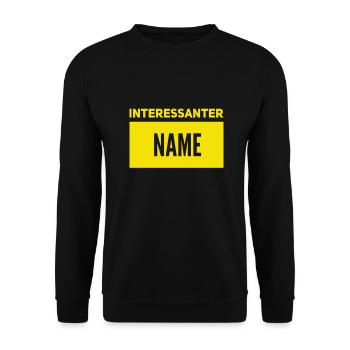 Cooler Name - Unisex Pullover - Schwarz - Vorne - Alina (178cm) & Michal (187cm)