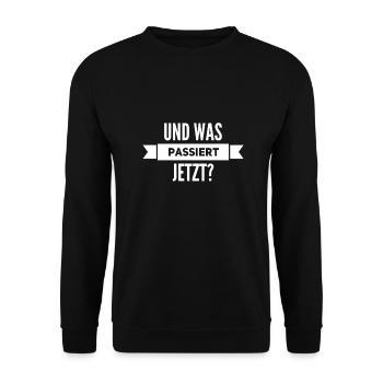 was da wohl kommt? - Unisex Pullover - Schwarz - Vorne - Alina (178cm) & Michal (187cm)