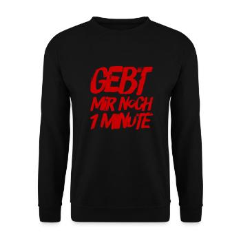 ich brauche noch 1 Minute - Unisex Pullover - Schwarz - Vorne - Alina (178cm) & Michal (187cm)