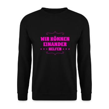 Unterstützung geht immer - Unisex Pullover - Schwarz - Vorne - Alina (178cm) & Michal (187cm)