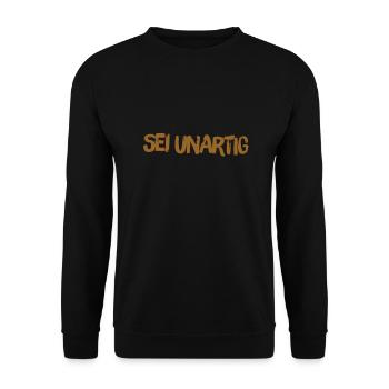 unartig ist super - Unisex Pullover - Schwarz - Vorne - Alina (178cm) & Michal (187cm)