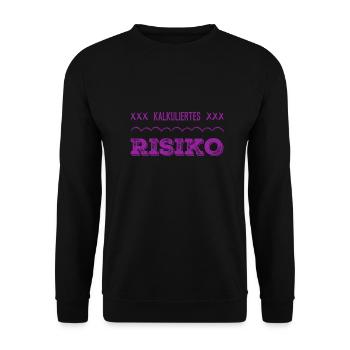 kalkuliertes Risiko geht immer - Unisex Pullover - Schwarz - Vorne - Alina (178cm) & Michal (187cm)