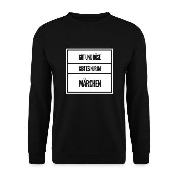 Märchen sind nicht mein Ding - Unisex Pullover - Schwarz - Vorne - Alina (178cm) & Michal (187cm)