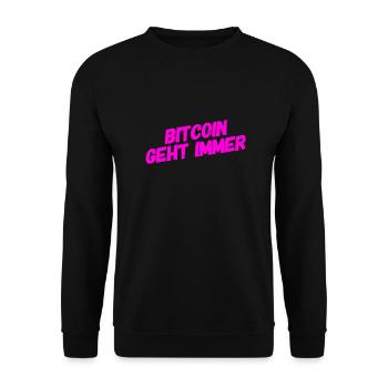 Bitcoin geht immer - Unisex Pullover - Schwarz - Vorne - Alina (178cm) & Michal (187cm)