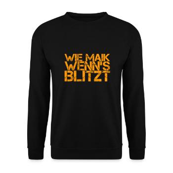wenn es blitzt - Unisex Pullover - Schwarz - Vorne - Alina (178cm) & Michal (187cm)