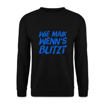 wenn der Blitz einschlägt - Unisex Pullover - Schwarz - Vorne - Alina (178cm) & Michal (187cm)
