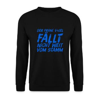 der frühe Vogel - Unisex Pullover - Schwarz - Vorne - Alina (178cm) & Michal (187cm)