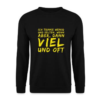 ich trinke viel - Unisex Pullover - Schwarz - Vorne - Alina (178cm) & Michal (187cm)