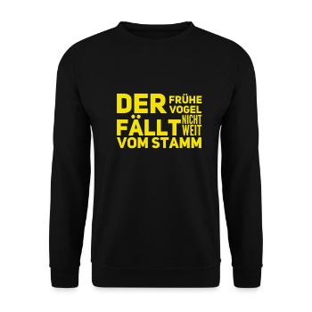 in der Nähe des Stammes - Unisex Pullover - Schwarz - Vorne - Alina (178cm) & Michal (187cm)