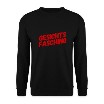 ich steh auf Gesichtsfasching - Unisex Pullover - Schwarz - Vorne - Alina (178cm) & Michal (187cm)