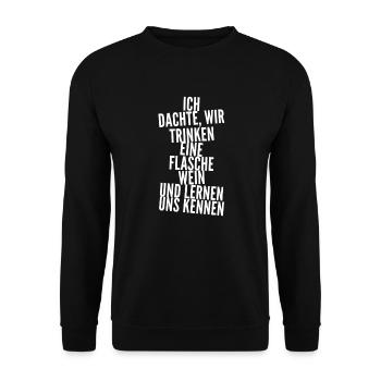lernen wir uns kennen? - Unisex Pullover - Schwarz - Vorne - Alina (178cm) & Michal (187cm)