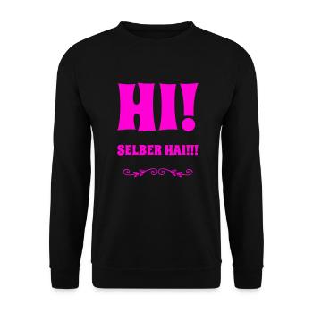 hallo - Unisex Pullover - Schwarz - Vorne - Alina (178cm) & Michal (187cm)