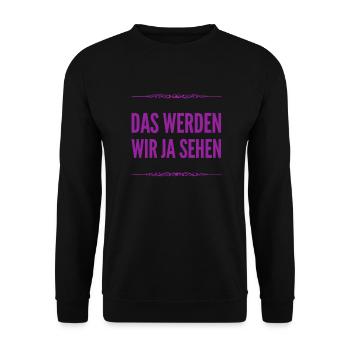 mal schauen - Unisex Pullover - Schwarz - Vorne - Alina (178cm) & Michal (187cm)