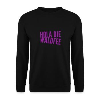hola die Waldfee - Unisex Pullover - Schwarz - Vorne - Alina (178cm) & Michal (187cm)