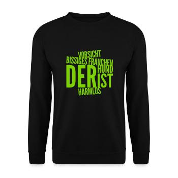 bissiges Frauchen - Unisex Pullover - Schwarz - Vorne - Alina (178cm) & Michal (187cm)