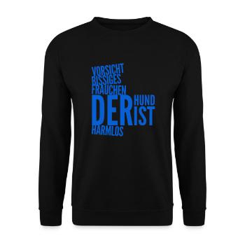 Vorsicht, bissiges Frauchen - Unisex Pullover - Schwarz - Vorne - Alina (178cm) & Michal (187cm)