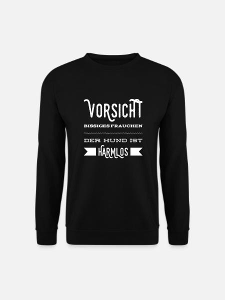 Warnung vor dem Frauchen - Unisex Pullover - Schwarz