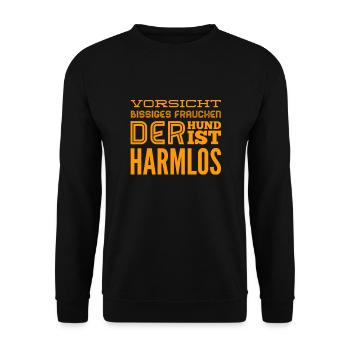 harmloser Hund - Unisex Pullover - Schwarz - Vorne - Alina (178cm) & Michal (187cm)