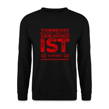 der Hund ist harmlos - Unisex Pullover - Schwarz - Vorne - Alina (178cm) & Michal (187cm)