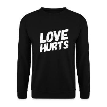 Liebe und Schmerz - Unisex Pullover - Schwarz - Vorne - Alina (178cm) & Michal (187cm)
