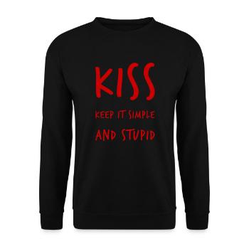 keep it simple and stupid - Unisex Pullover - Schwarz - Vorne - Alina (178cm) & Michal (187cm)