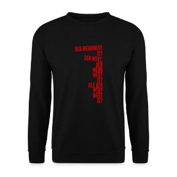 mehr Wert - Unisex Pullover - Schwarz - Vorne - Alina (178cm) & Michal (187cm)