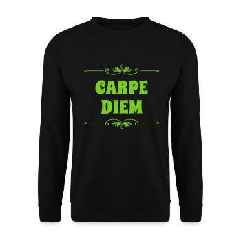 der Tag ist super - Unisex Pullover - Schwarz - Vorne - Alina (178cm) & Michal (187cm)