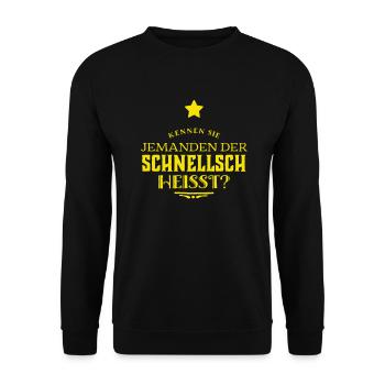 jemand der schnellsch heißt - Unisex Pullover - Schwarz - Vorne - Alina (178cm) & Michal (187cm)