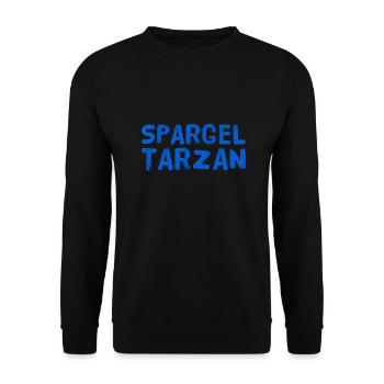hier steht ein Spargeltarzan - Unisex Pullover - Schwarz - Vorne - Alina (178cm) & Michal (187cm)