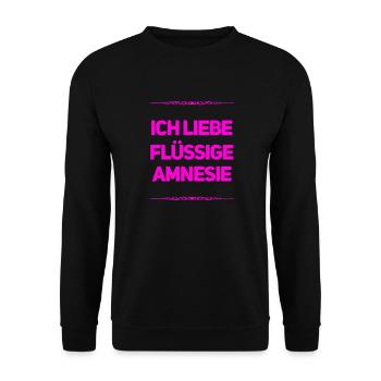 Amnesie ist wunderbar - Unisex Pullover - Schwarz - Vorne - Alina (178cm) & Michal (187cm)
