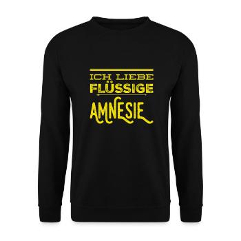 ich steh auf Amnesie - Unisex Pullover - Schwarz - Vorne - Alina (178cm) & Michal (187cm)