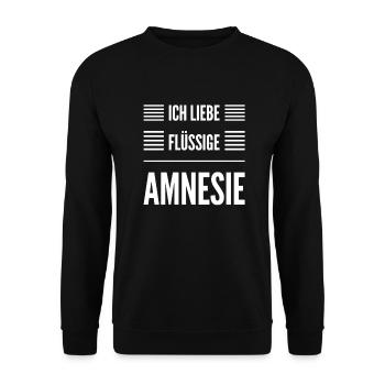 Amnesie ist mein Ding - Unisex Pullover - Schwarz - Vorne - Alina (178cm) & Michal (187cm)
