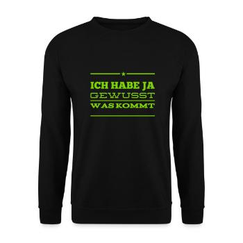 es war klar - Unisex Pullover - Schwarz - Vorne - Alina (178cm) & Michal (187cm)