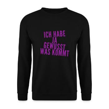 das kam nicht überraschend - Unisex Pullover - Schwarz - Vorne - Alina (178cm) & Michal (187cm)