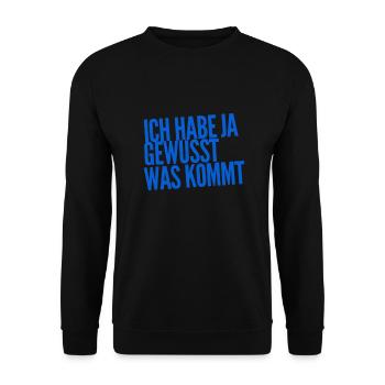 das war klar - Unisex Pullover - Schwarz - Vorne - Alina (178cm) & Michal (187cm)