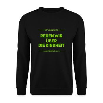 über die Kindheit - Unisex Pullover - Schwarz - Vorne - Alina (178cm) & Michal (187cm)