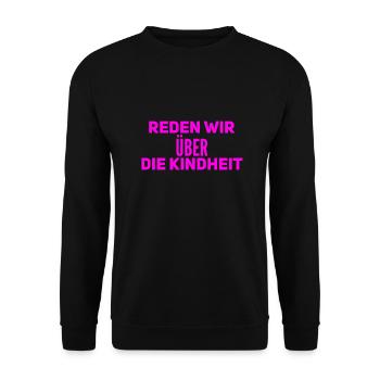 sprechen wir über die Kindheit - Unisex Pullover - Schwarz - Vorne - Alina (178cm) & Michal (187cm)