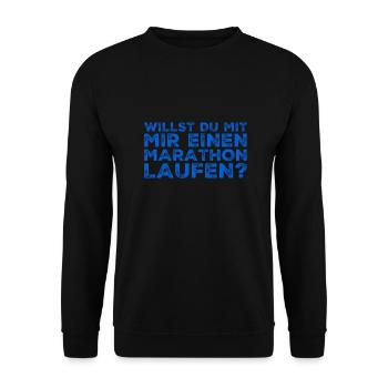 einen Marathon laufen - Unisex Pullover - Schwarz - Vorne - Alina (178cm) & Michal (187cm)