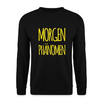 vor dir steht ein Frühaufsteher - Unisex Pullover - Schwarz - Vorne - Alina (178cm) & Michal (187cm)