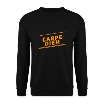 I want to seize the day - Unisex Sweatshirt - black - Front - Alina (178cm) & Michal (187cm)