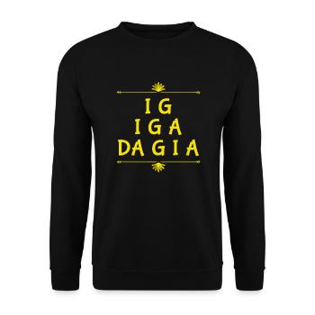 ich muss los - Unisex Pullover - Schwarz - Vorne - Alina (178cm) & Michal (187cm)