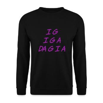 ich muss auch los - Unisex Pullover - Schwarz - Vorne - Alina (178cm) & Michal (187cm)