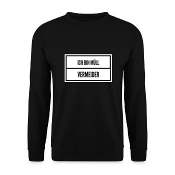 Müllvermeidung ist spitze - Unisex Pullover - Schwarz - Vorne - Alina (178cm) & Michal (187cm)